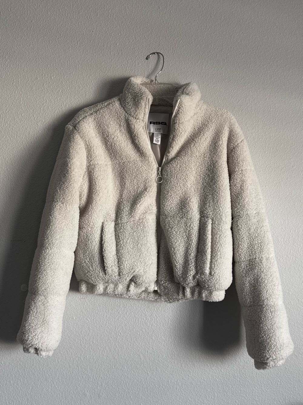 RSQ Womens Sherpa Puffer Jacket | Cream